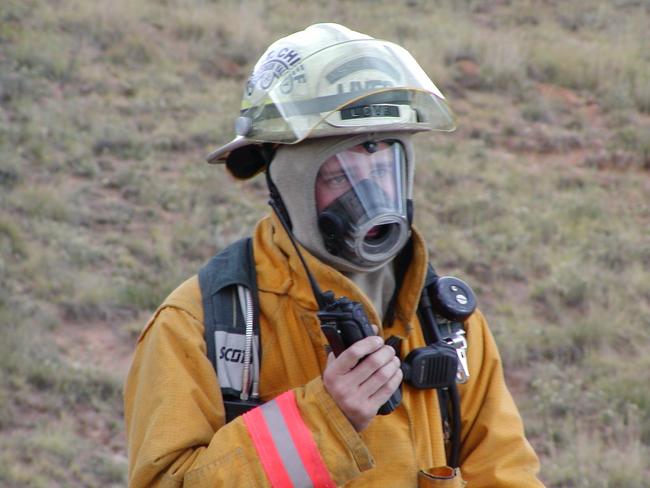 Image of WVF firefighter in full gear 